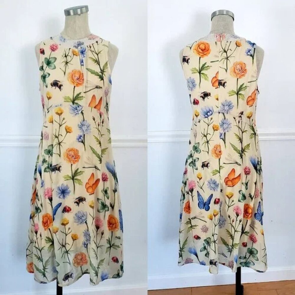 ANTHROPOLOGIE Pankaj & Nidhi Butterfly Garden Dress size 8